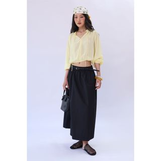 Áo Sơ Mi Voan JP FASHION Dài Tay, Vải Voan Cao Cấp Mỏng Nhẹ, Cách Điệu Tay Bồng Cổ Cột Nơ 10612074