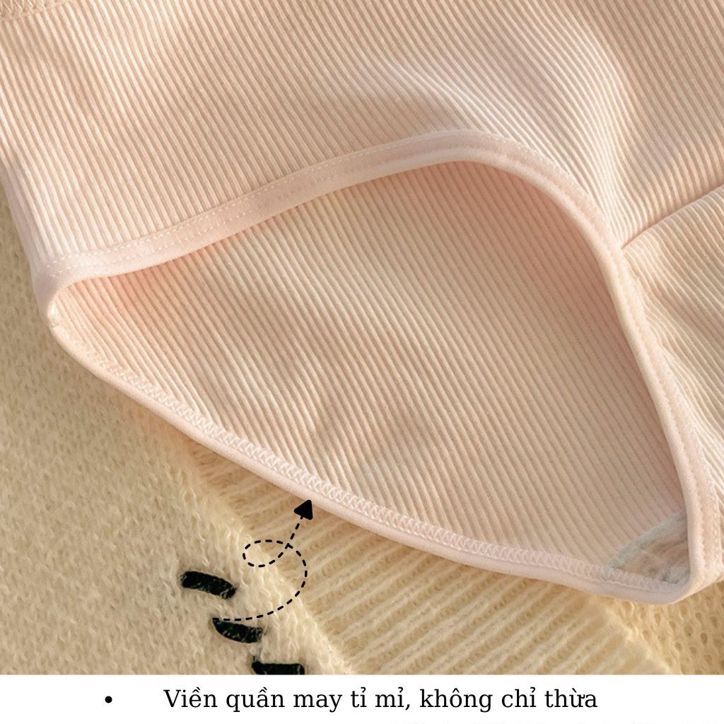 Quần lót nữ cotton gân tăm dày dặn kiểu dáng basic cạp vừa bo chun co giãn thoải mái LANIXA L2416