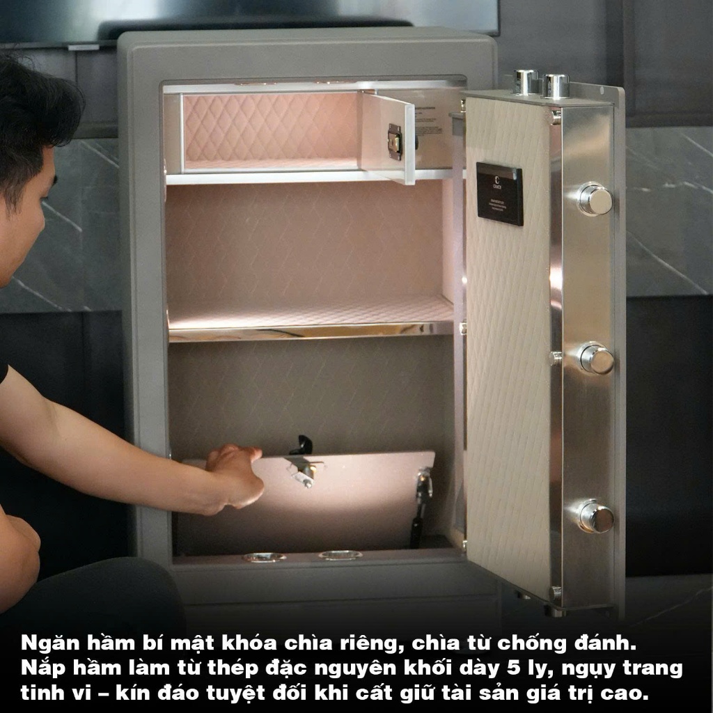 Két Sắt Nhập Khẩu Xiaomi CRMCR 81LB Vân Tay Điện Tử, Xác Minh Danh Tính Người Mở
