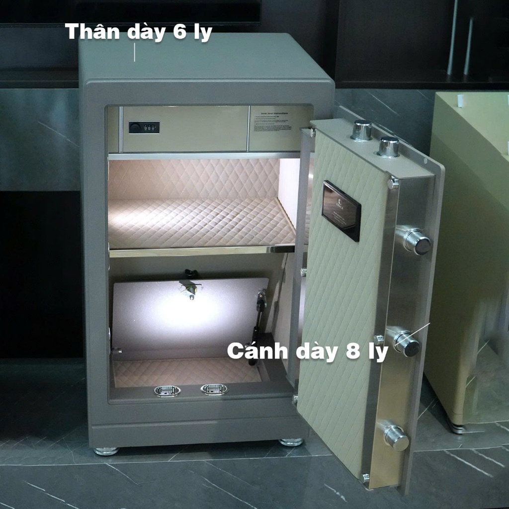 Két Sắt Nhập Khẩu Xiaomi CRMCR 81LB Vân Tay Điện Tử, Xác Minh Danh Tính Người Mở