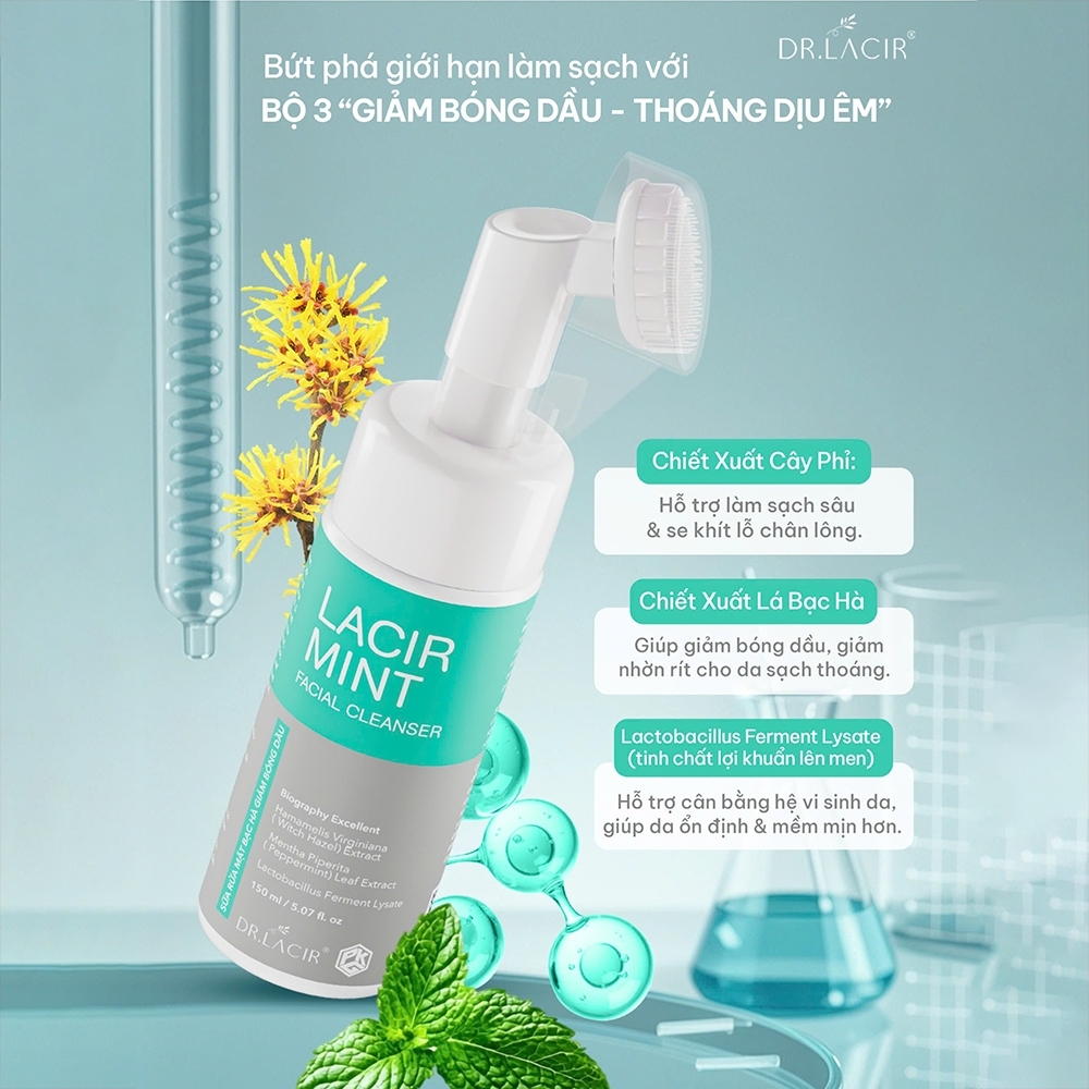 Sữa Rửa Mặt Chiết Xuất Phỉ Dr.lacir Giúp Da Sạch Sáng, Giảm Bóng Dầu