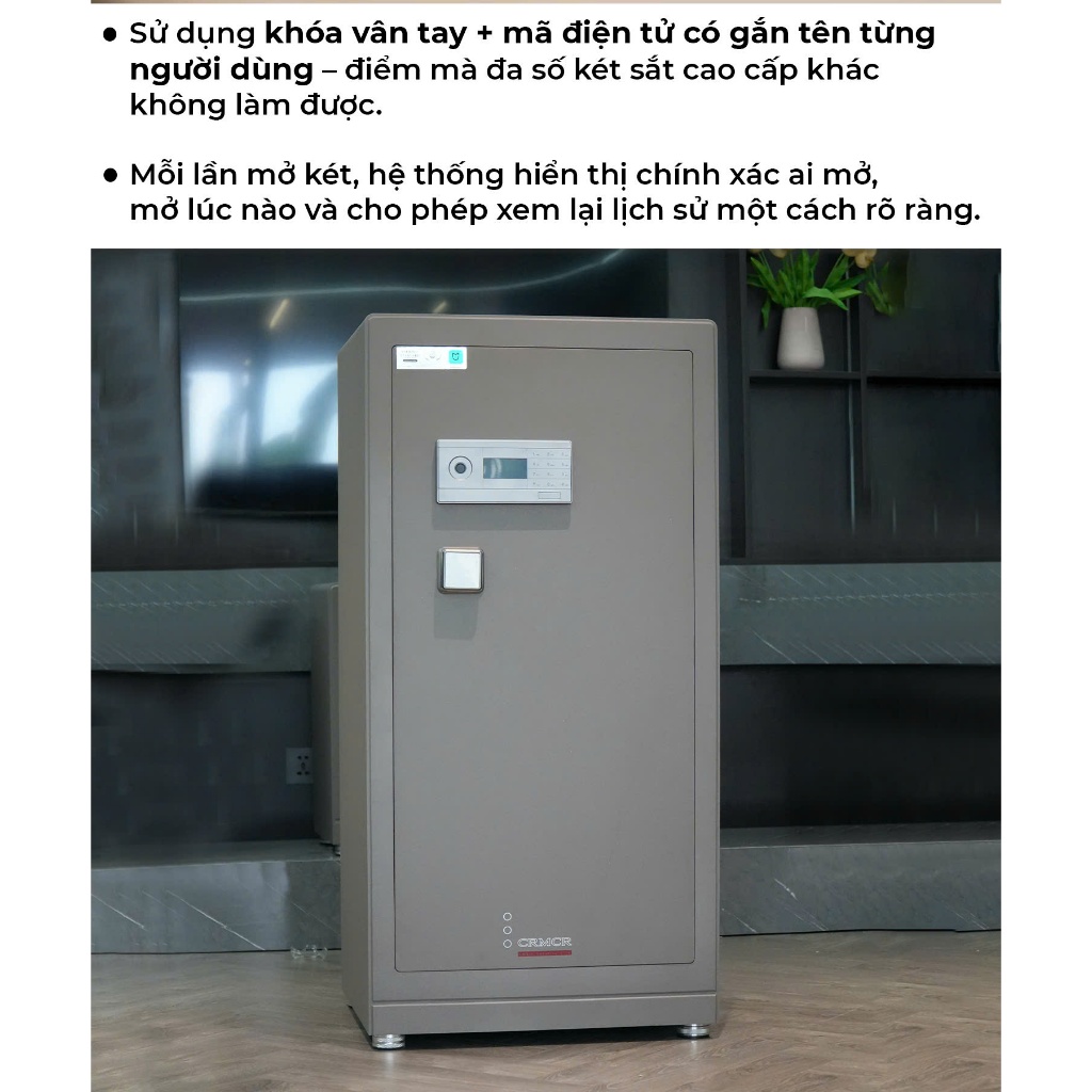 Két sắt Nhập Khẩu Xiaomi CRMCR 123LB Vân Tay Điện Tử, Xác Minh Danh Tính Người Mở cỡ lớn 175kg