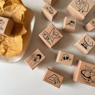 Con dấu gỗ rubber stamp Maru My Cat - My Life