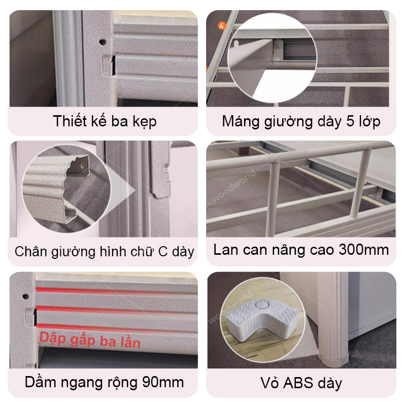 Giường Sắt Chắc Chắn Cho Ký Túc Xá Phòng Trọ Và xá công nhân Trường Không Kêu Không Gỉ Dễ Lắp Rap