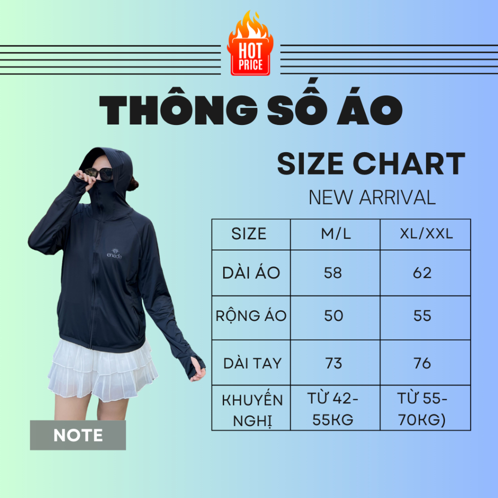 (Phiên Bản Nâng Cấp) Áo Chống Nắng Su Lạnh Enade UPF50+,Phiên Bản mới,mát hơn,mịn hơn,mềm hơn,túi khoá kéo tiện lợi