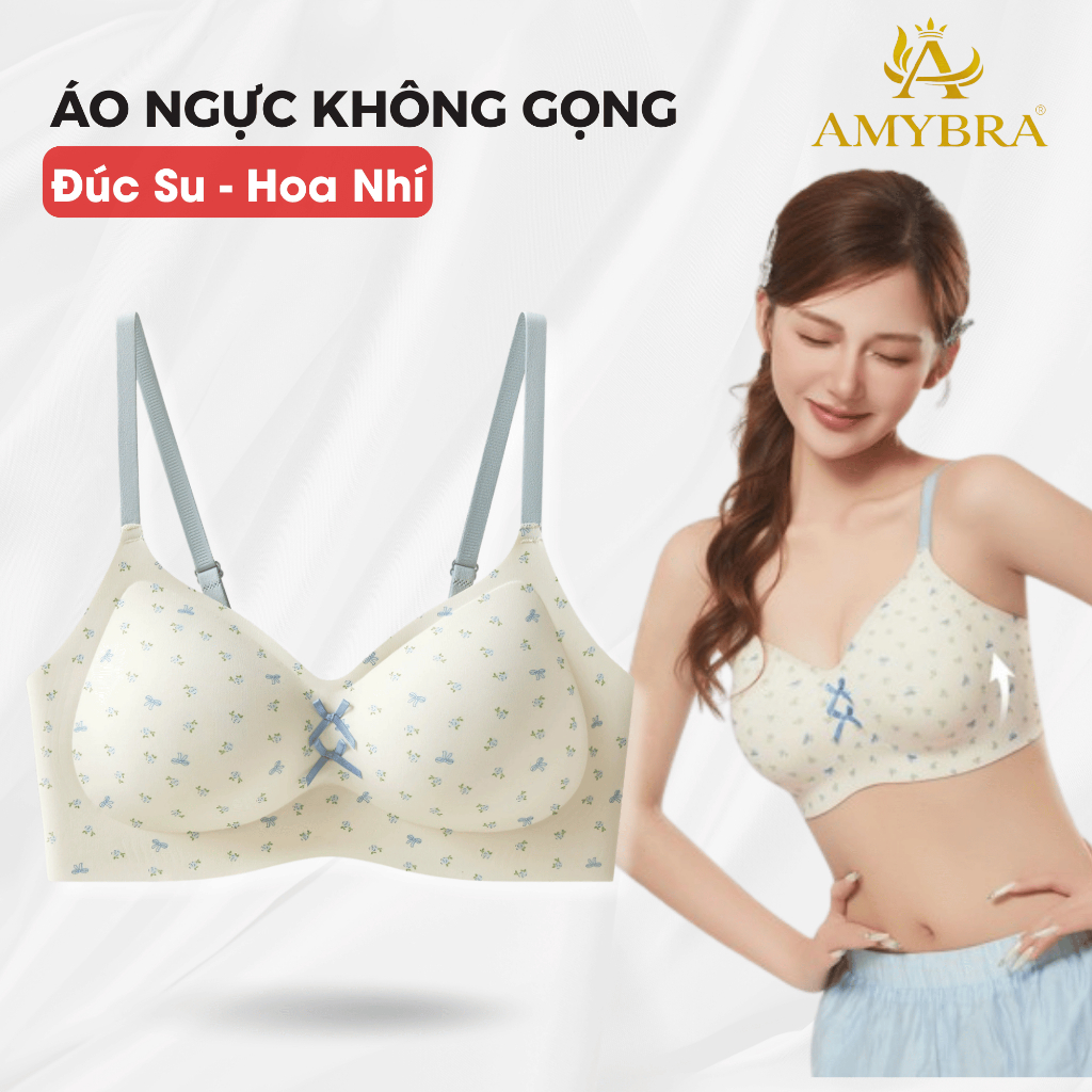 [ HỎA TỐC - AMYBRA ] Áo Ngực Nữ Su Không Gọng Mềm Mịn, Áo Lót Nữ Mút Cố Định Họa Tiết Xinh Xắn A967