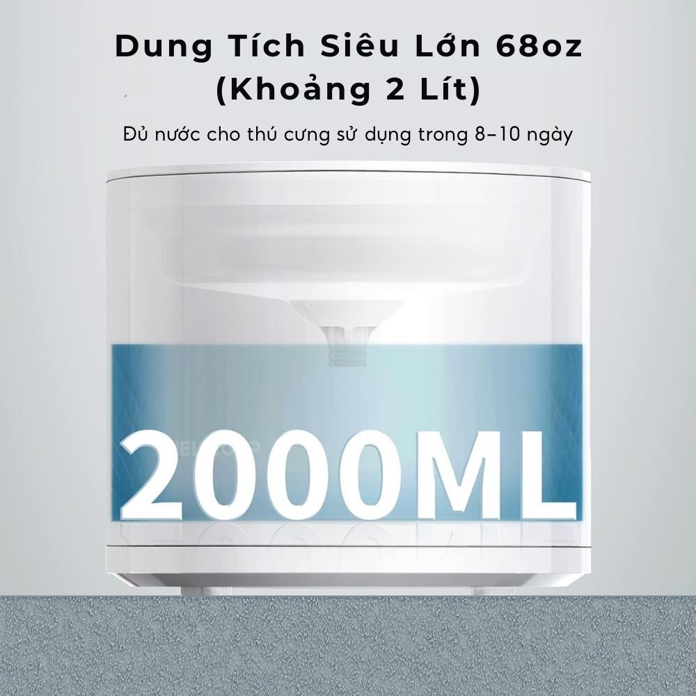 [Global Version] Máy Lọc Nước Cho Chó Mèo Bơm Không Dây PETKIT Solo 2 có điều khiển qua App