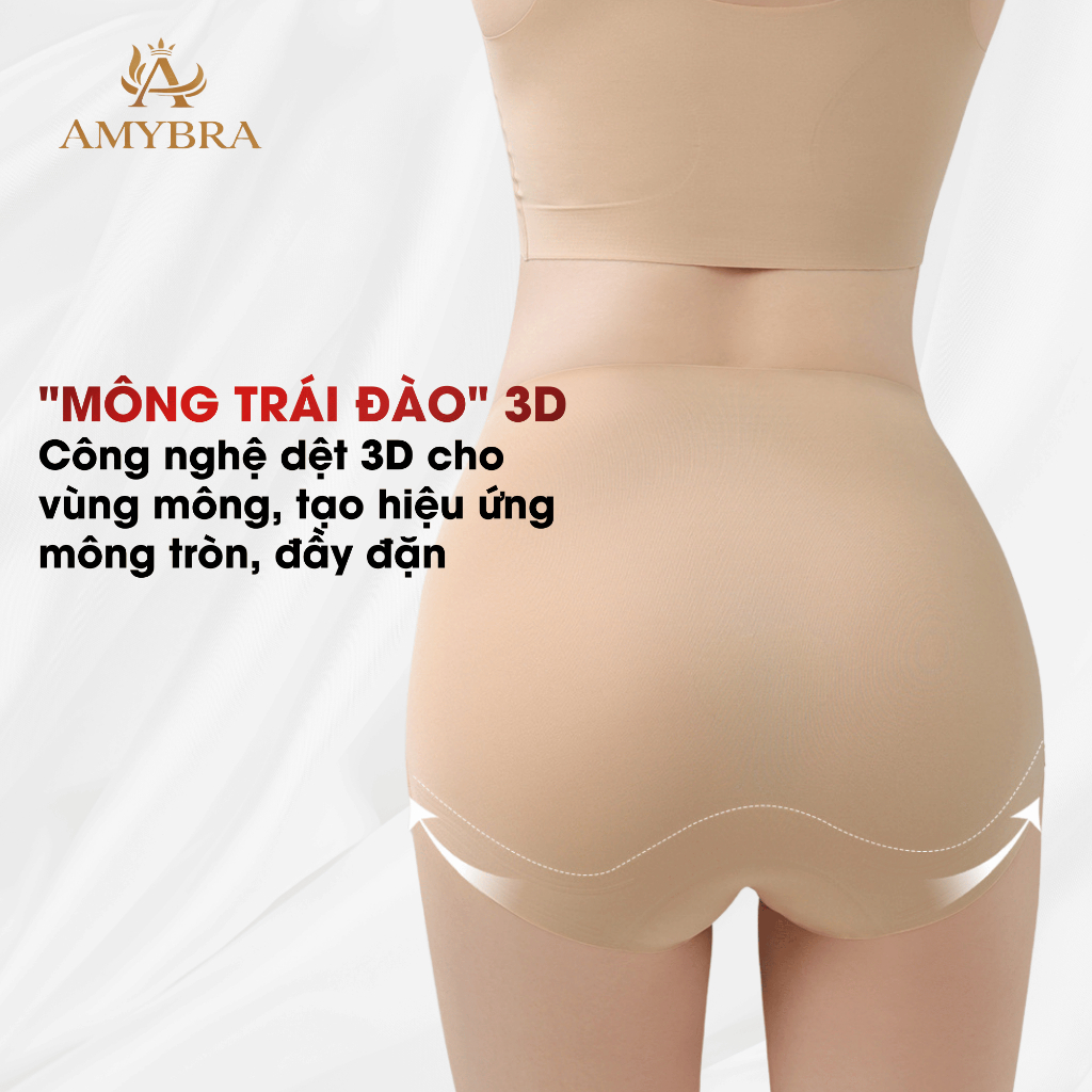 Quần Lót Gen Nịt Bụng Dưới Đúc Su Kháng Khuẩn Thoáng Khí, Quần Gen Định Hình Bụng Dưới AMYBRA N699