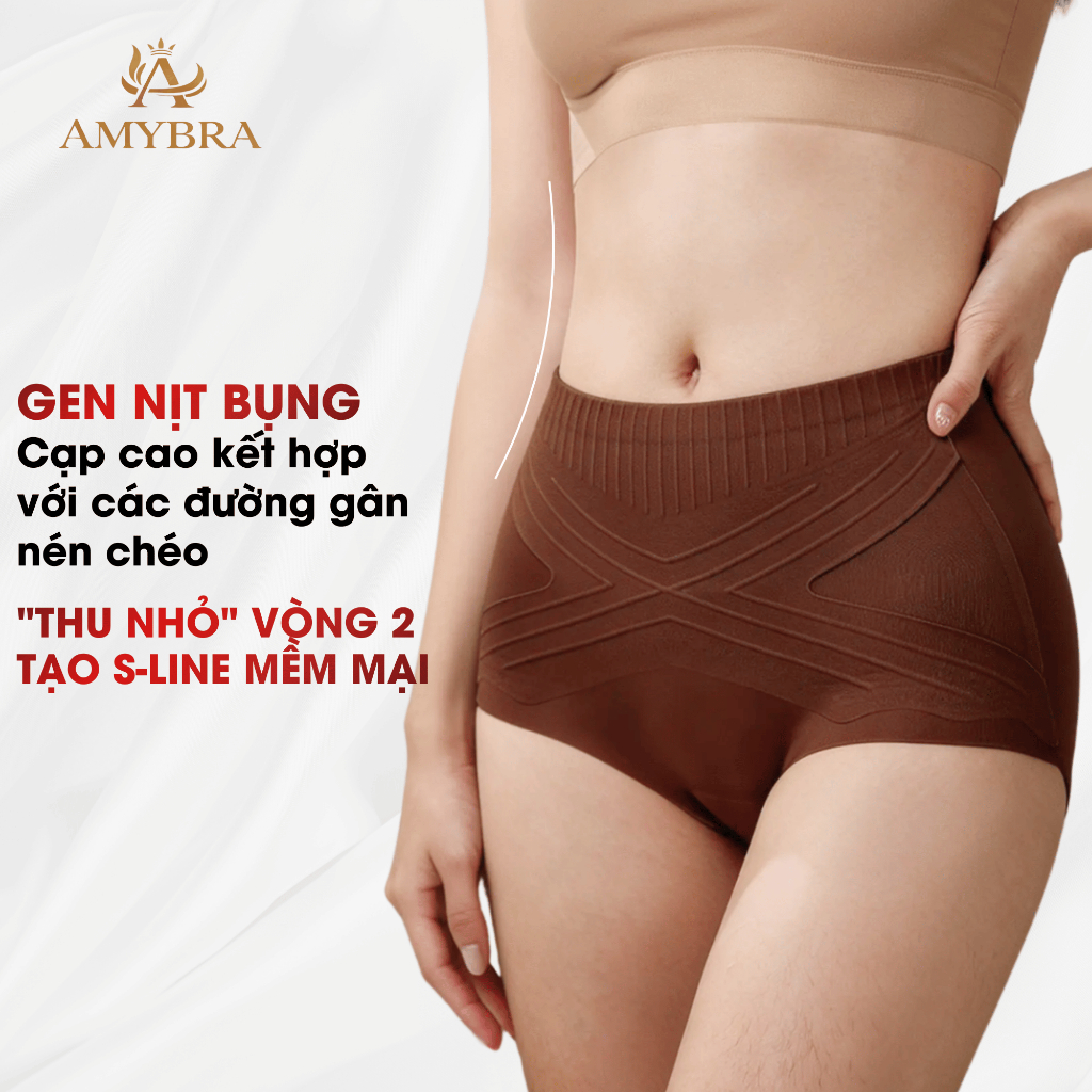 Quần Lót Gen Nịt Bụng Dưới Đúc Su Kháng Khuẩn Thoáng Khí, Quần Gen Định Hình Bụng Dưới AMYBRA N699