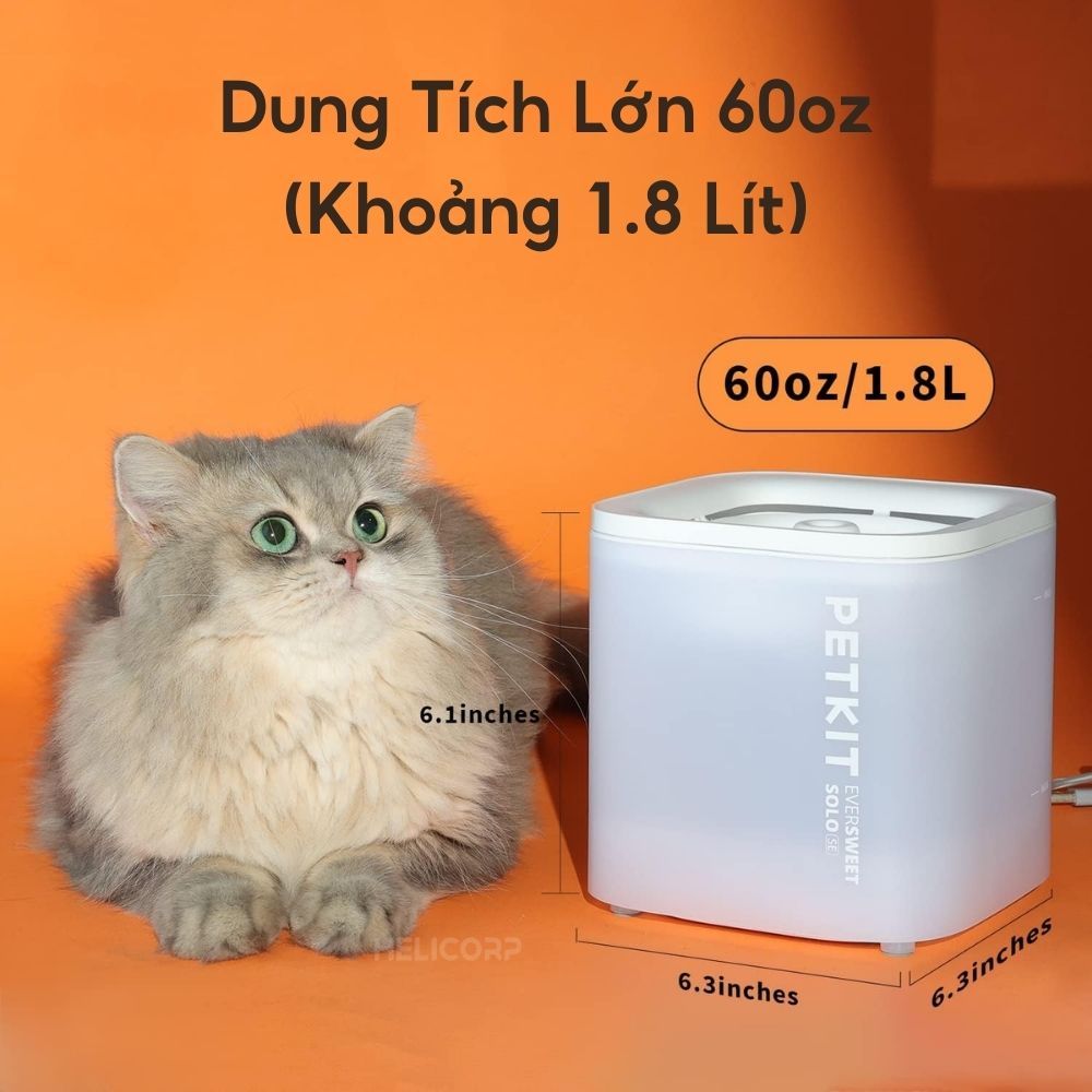 Máy Uống Nước, Lọc Nước Cho Mèo, Chó Petkit Solo SE Bơm Không Dây