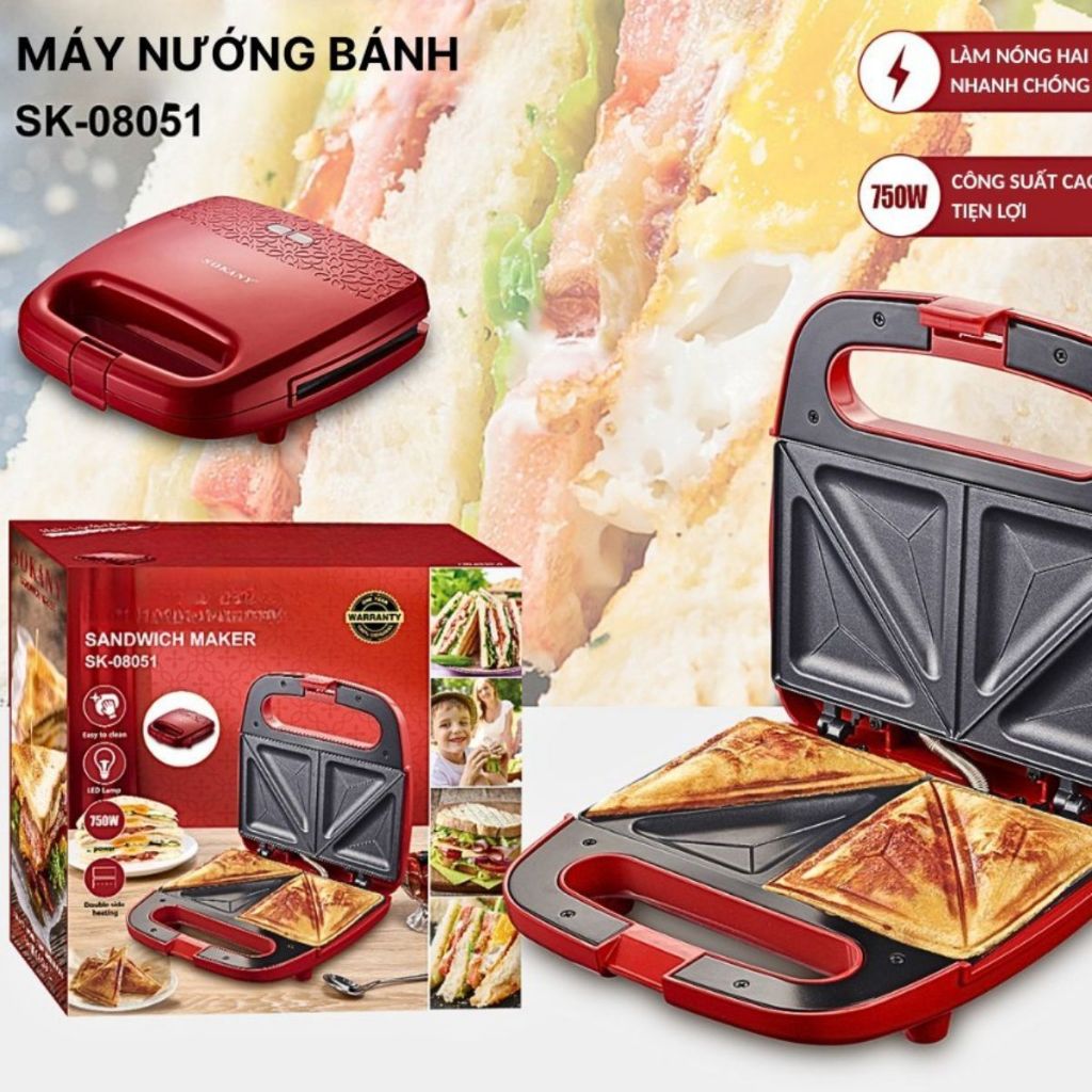 Máy Nướng Bánh Mì Đa Năng LOẠI 1 KHAY Chống Dính 2 Mặt Tự Cảm Biến ...