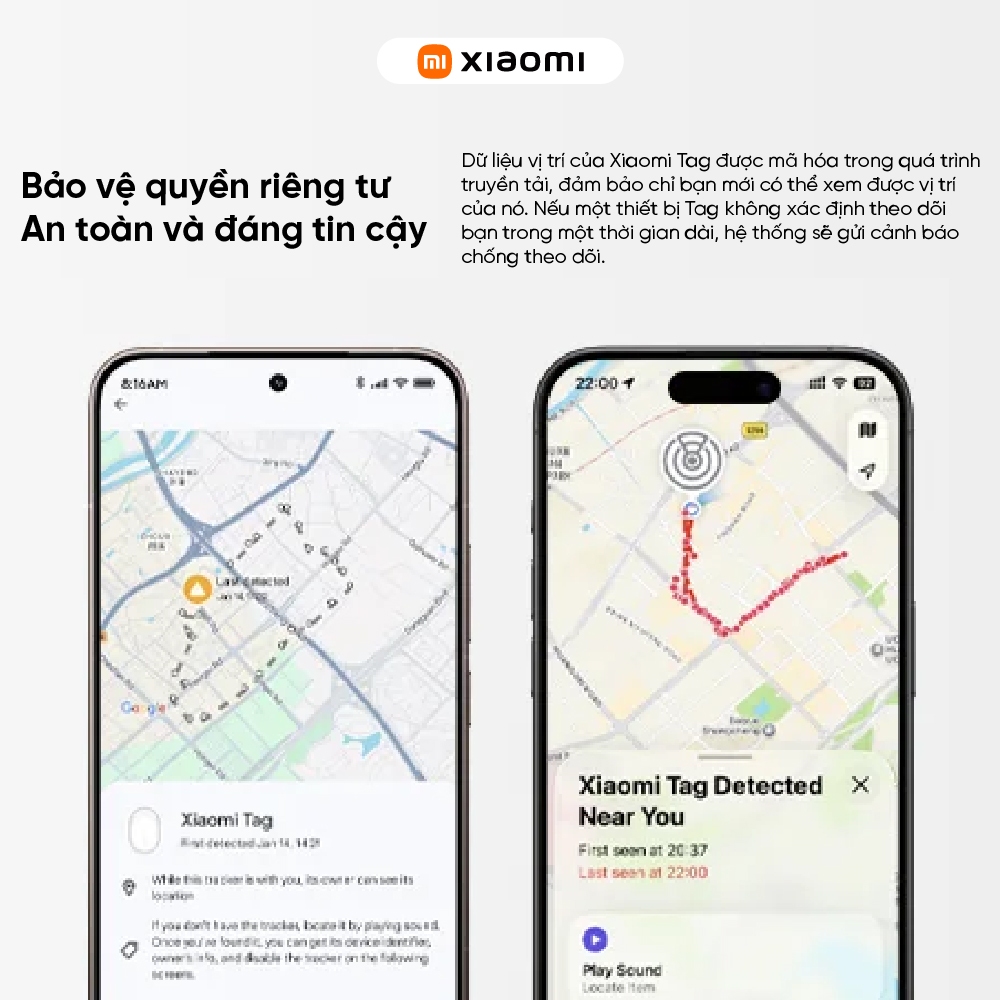 Thiết bị định vị Xiaomi Tag - Siêu nhẹ - Chống bụi và nước IP67 - Tìm kiếm vật phẩm từ xa