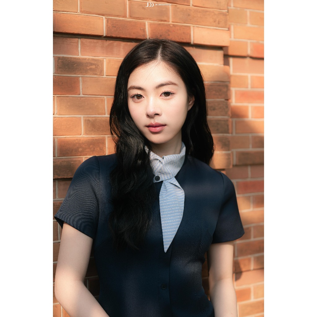 Đầm Xuân Hè Dáng A Phối Cổ Kẻ 1S14.2601. Đầm Preppy Thanh Lịch Cổ Sơ Mi, Đầm Công Sở Nữ Thanh Lịch Hiện Đại Trẻ Trung JM