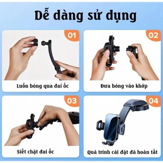 Giá Đỡ Điện Thoại Ô Tô Dạng Thác Nước Xoay 360 Độ Không Che Tầm Nhìn A29