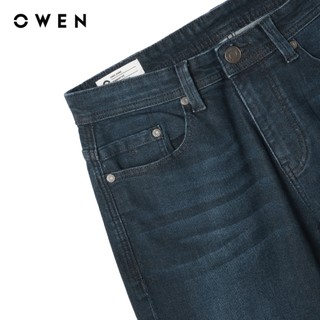 Owen - Quần short Straight Fit SJ258027 màu Xanh đậm chất liệu Cotton Spandex