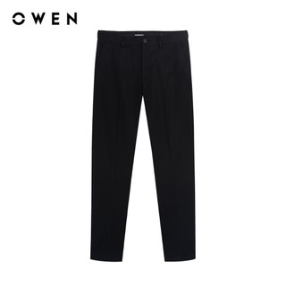 Owen - Quần tây Regular Fit QR257117 màu Đen chất liệu Poly recycled (Renu)