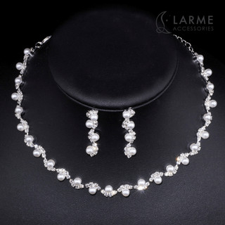 Bộ trang sức tiểu thư đính đá lấp lánh dự tiệc sang trọng Larme accessories -BTS013
