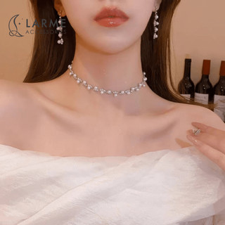 Bộ trang sức tiểu thư đính đá lấp lánh dự tiệc sang trọng Larme accessories -BTS013