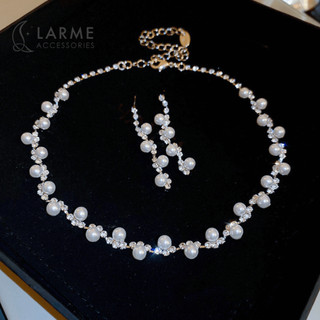 Bộ trang sức tiểu thư đính đá lấp lánh dự tiệc sang trọng Larme accessories -BTS013