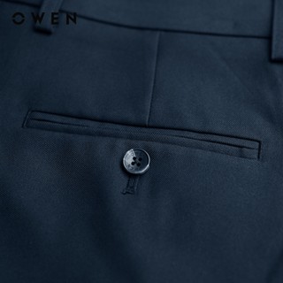 Owen - Quần tây navy R Regular Fit Tăng đơ QRT252472R2 màu Xanh tím than chất liệu Nano
