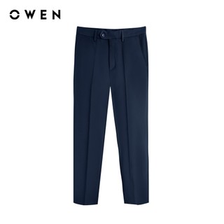 Owen - Quần tây navy R Regular Fit Tăng đơ QRT252472R2 màu Xanh tím than chất liệu Nano