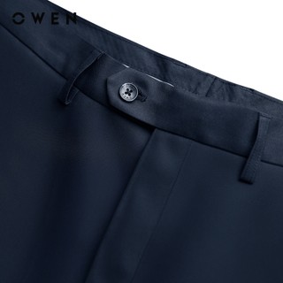 Owen - Quần tây navy R Regular Fit Tăng đơ QRT252472R2 màu Xanh tím than chất liệu Nano