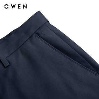Owen - Quần tây navy R Regular Fit Tăng đơ QRT252472R2 màu Xanh tím than chất liệu Nano