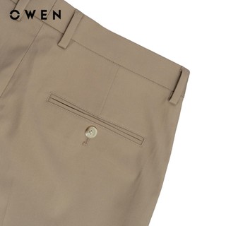 Owen - Quần tây Regular Fit QR257118 màu Nâu chất liệu Poly recycled (Renu)