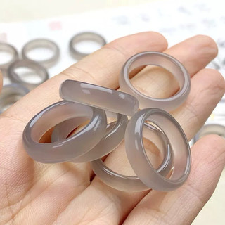 Nhẫn Đá Mã Não Xám khói Brazil tự nhiên phong thuỷ may mắn- Chou Jewelry