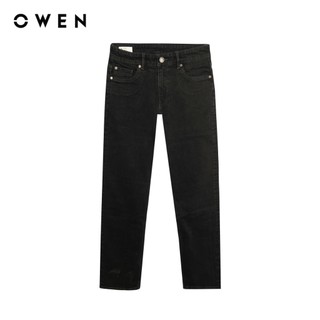 Owen - Quần jean Straight Fit QJT258004 màu Đen chất liệu Cotton Spandex