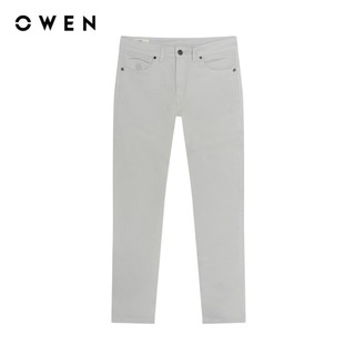 Owen - Quần jean Straight Fit QJT258001 màu Xám nhạt chất liệu Cotton Spandex