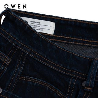 Owen - Quần jean Straight Fit QJT258003 màu Xanh đậm chất liệu Cotton Spandex