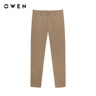 Owen - Quần khaki Slim Fit QKS256098 màu Vàng chất liệu CVC Spandex