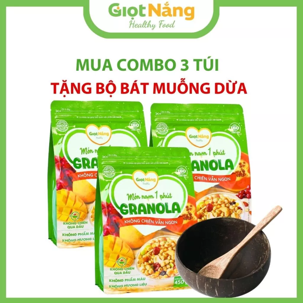 Granola Mới Ngũ Cốc Dinh Dưỡng Viên Yến Mạch Ăn Sáng Trái Cây từ Giọt Nắng
