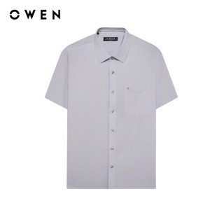 Owen - Áo sơ mi ngắn tay Body Fit AB255133NT màu Xám nhạt chất liệu Bamboo spandex