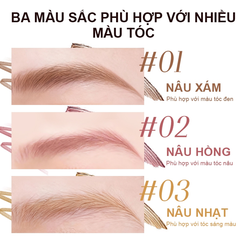 Mascara tích hợp chì kẻ mày 2 đầu HEXZE, lên chuẩn màu, màu tự nhiên lâu trôi