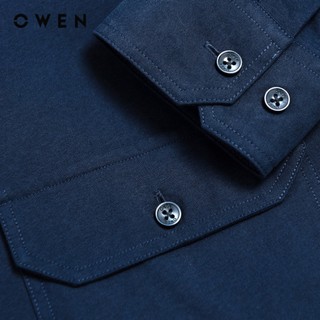 Owen - Áo sơ mi dài tay J-Form AJ255032DT màu Xanh tím than chất liệu Oxford