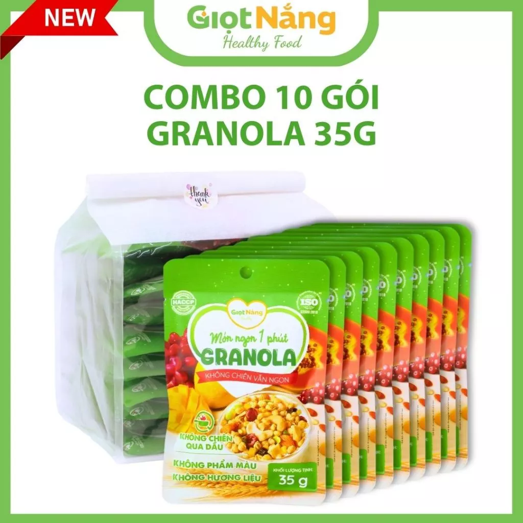 Granola Mới Ngũ Cốc Dinh Dưỡng Viên Yến Mạch Ăn Sáng Trái Cây từ Giọt Nắng