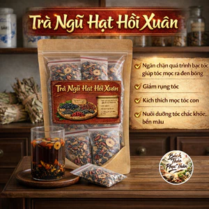 Trà Ngũ Hạt Hồi Xuân mọc tóc đen, chống tóc bạc, kích thích mọc tóc con, ngăn chặn hói