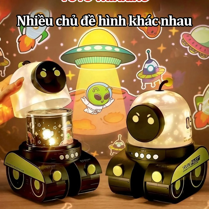 Robot đèn chiếu 3in1 kết nối blutooth chiếu sao star vừa là đèn ngủ đèn trang trí vừa phát nhạc