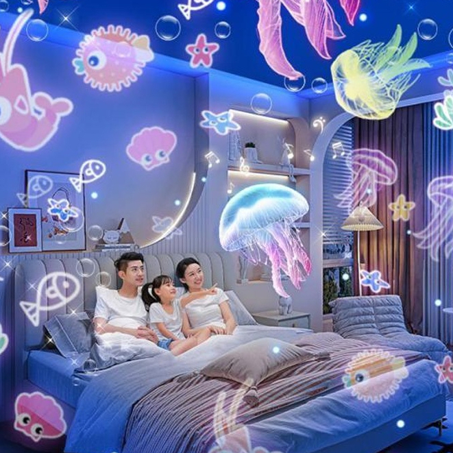 Robot đèn chiếu 3in1 kết nối blutooth chiếu sao star vừa là đèn ngủ đèn trang trí vừa phát nhạc