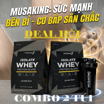 Combo 2 Túi Whey Protein Isolate Blend Musaking 25G Protein –Whey Tăng Cơ Giảm Mỡ,Phục Hồi Cơ Nhanh