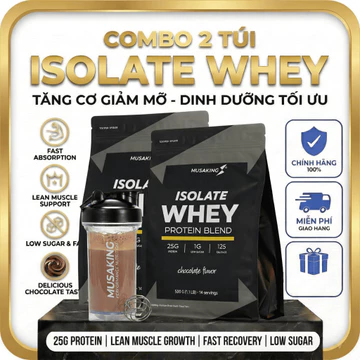 Combo 2 Túi Whey Protein Isolate Blend Musaking 25G Protein – Whey Tăng Cơ Giảm Mỡ,Phục Hồi Cơ Nhanh