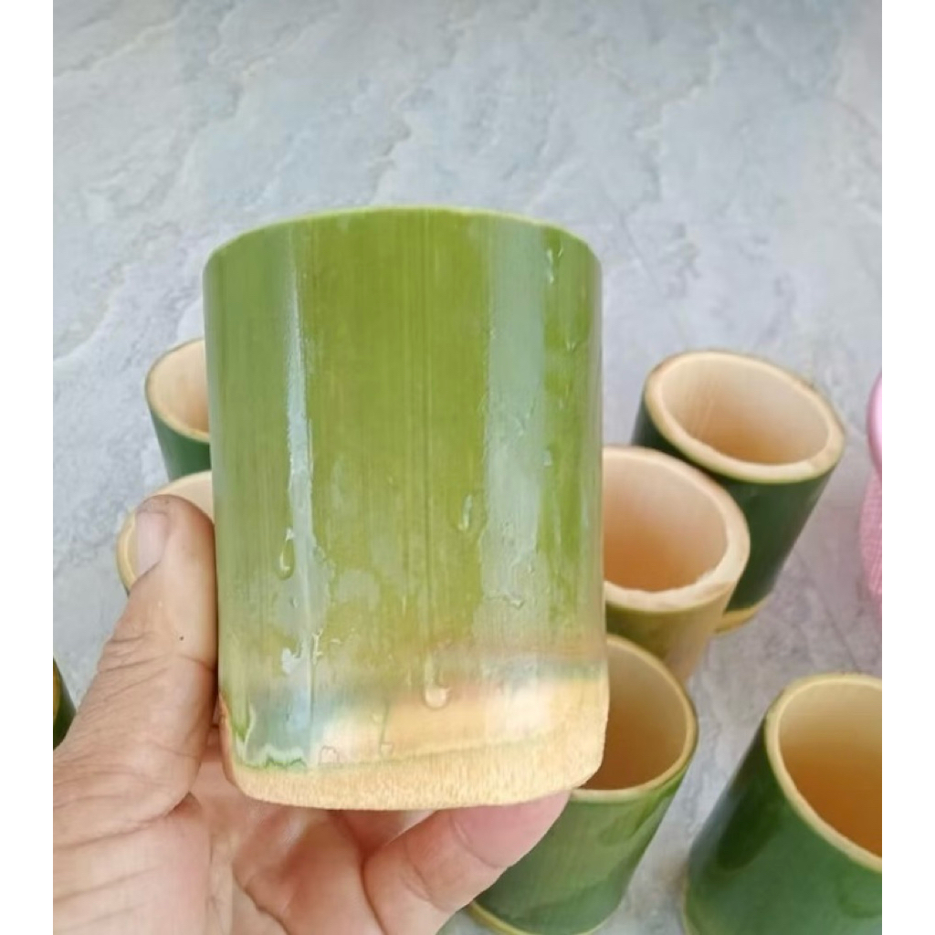 Combo 10 Ly Tre Tự Nhiên – Cốc Tre Uống Bia, Nước Mía, Trang Trí Quán