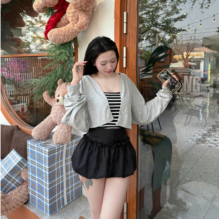[DEAL MỞ BÁN] Chân Váy Bí Phồng Có Quần Lưng Bo Chun Thiết Kế Độc Đáo NYMPHEE