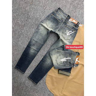 quần bò dài nam màu xanh loang  hoạ tiết điểm nhấn cực đẹp,vải jean dày mềm co giãn nhẹ phom dáng chuẩn 1:1 QC