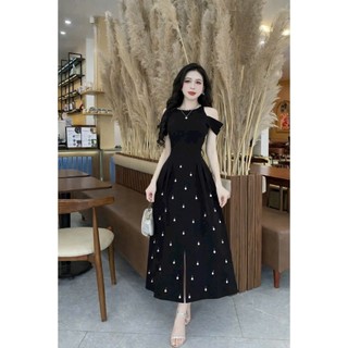 Đầm trung niên thiết kế dáng xoè dự tiệc cotton lạnh cao cấp, co giãn, mềm mại, sang trong,thanh lịch bigsize B6