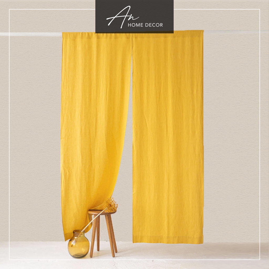 Rèm vải Linen Noren kiểu Nhật xẻ 2 tà may theo yêu cầu kích thước riêng ...