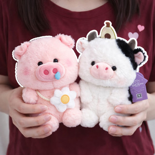 Gấu Bông Lợn Hồng Chảy Nươc Mũi Đeo Túi Trứng 25cm, Mềm Mại, Nhồi Bông Sạch, Hang Nhập Khẩu