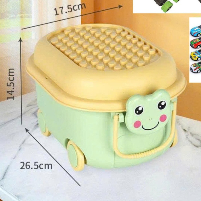 Đồ chơi Hộp 50 xe kèm 2 xe địa hình Xe Hợp kim Chạy Bánh Đà, Kèm Hộp Nhựa Đựng Xe